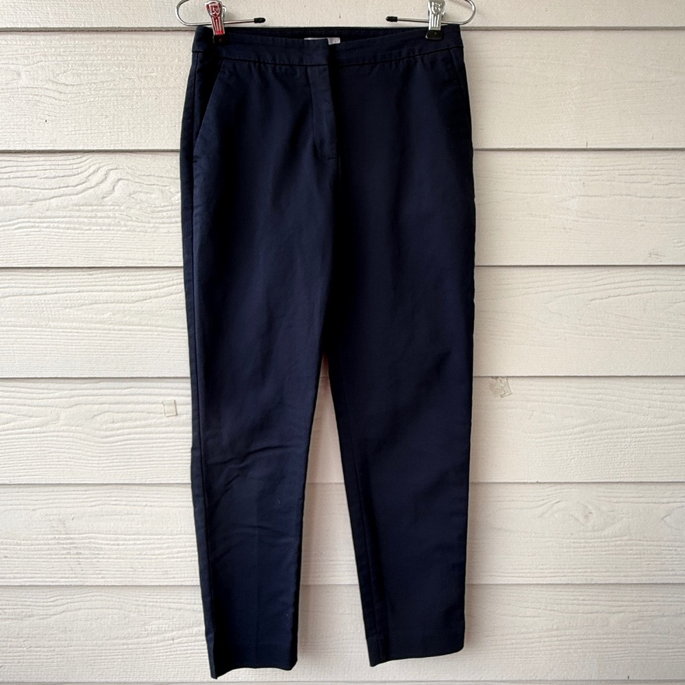 H&M Navy Blue Trousers | Size 2 | Cotton Polyester Elastane | Work Career‎ Pants
